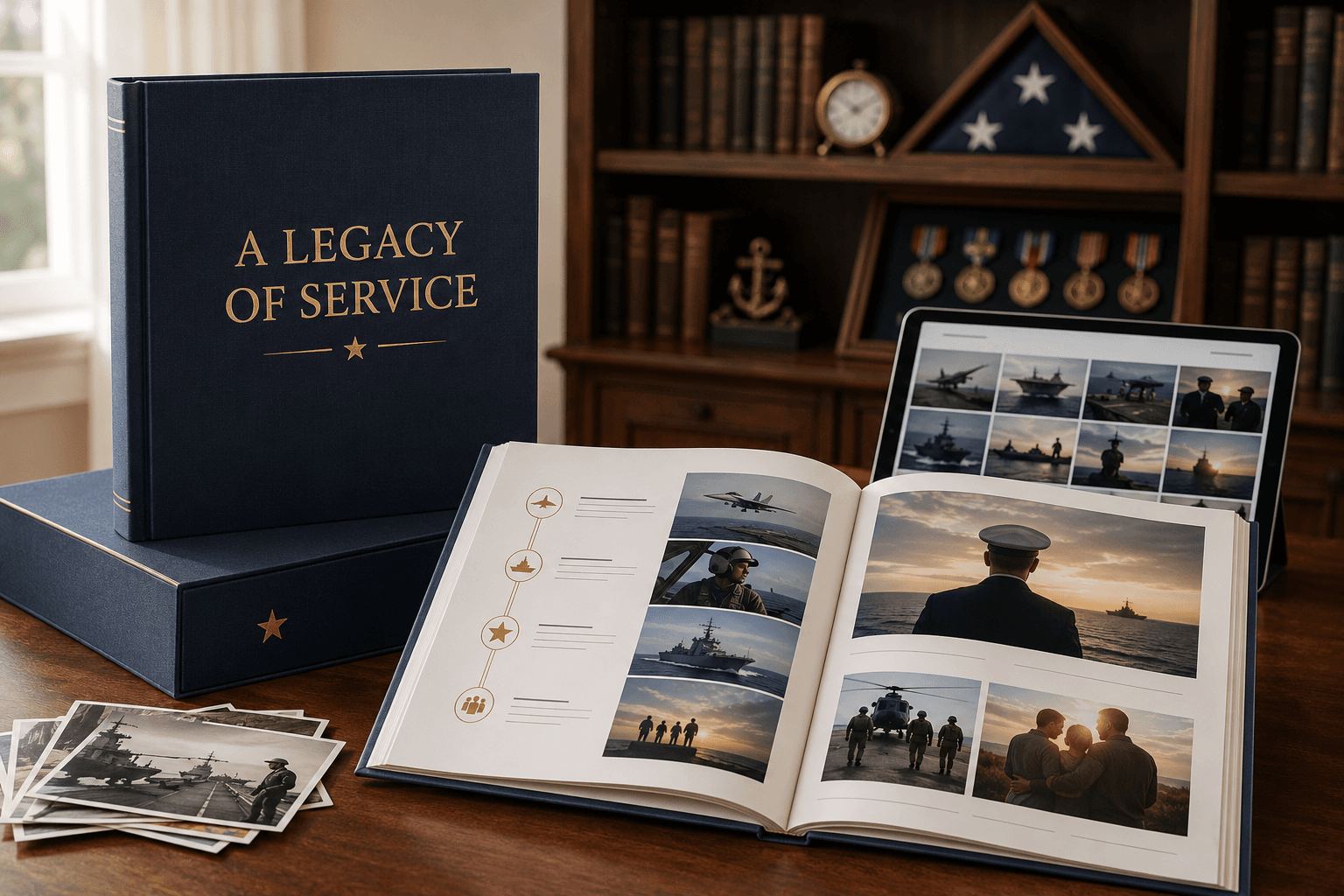 Career tribute print with a legacy of service theme