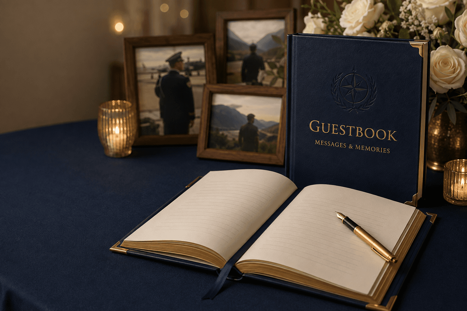 Military retirement guestbook keepsake